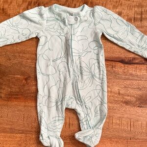 Carter's Green Floral Kids Pajama Footies